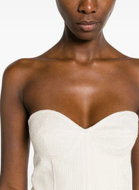 Bustier with sweetheart neckline - Ecru