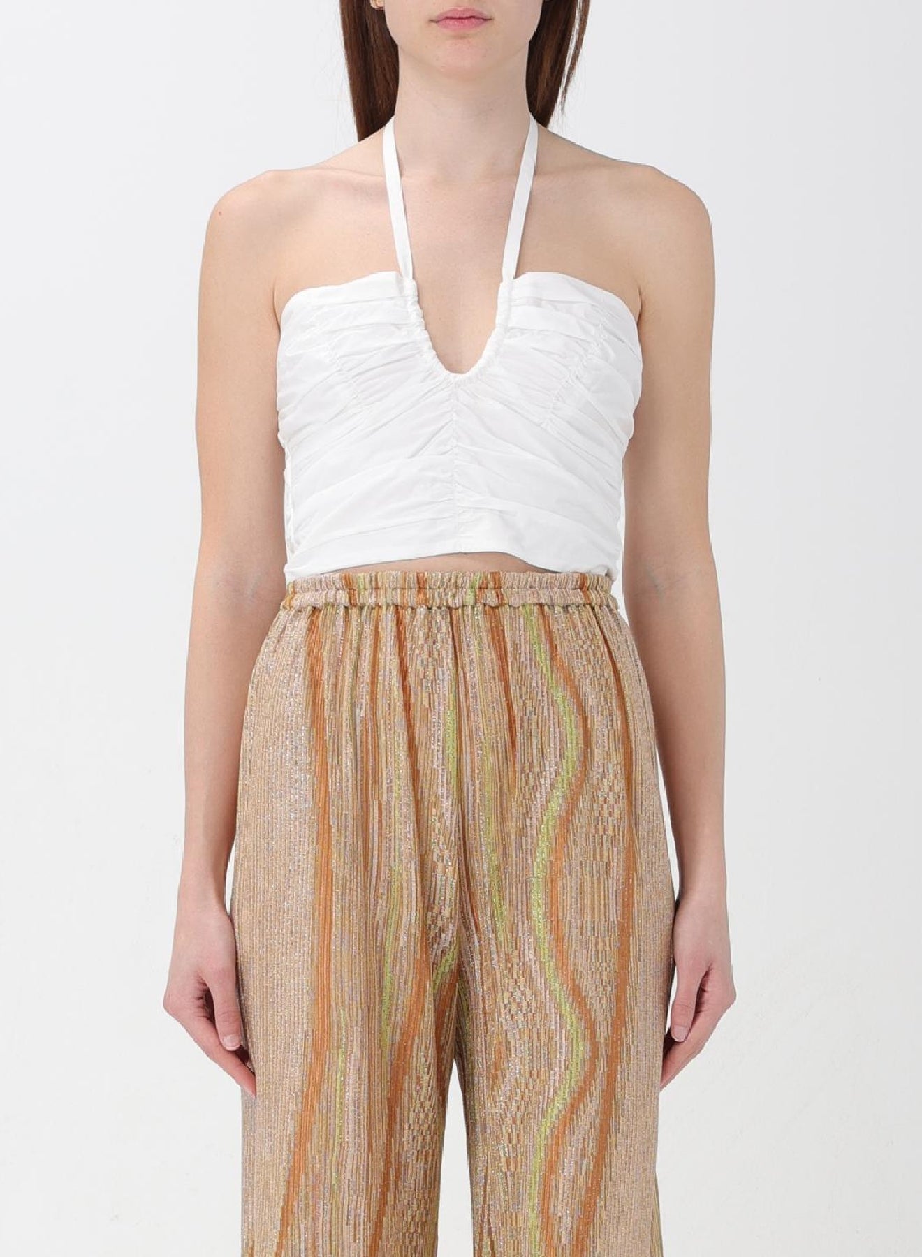 Strapless top with ribbon tie at neck - Puro