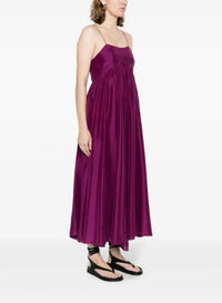Robe à bretelles en soie Habotai - Sky