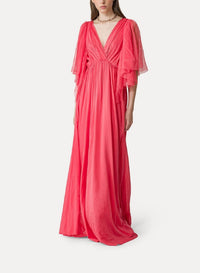 Silk blend maxi dress - Watermelon