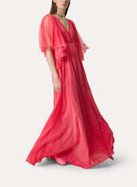 Silk blend maxi dress - Watermelon