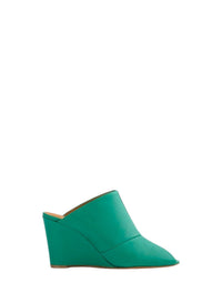 Mules avec semelle compensée 85 en cuir - Smeraldo