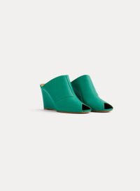 Mules avec semelle compensée 85 en cuir - Smeraldo