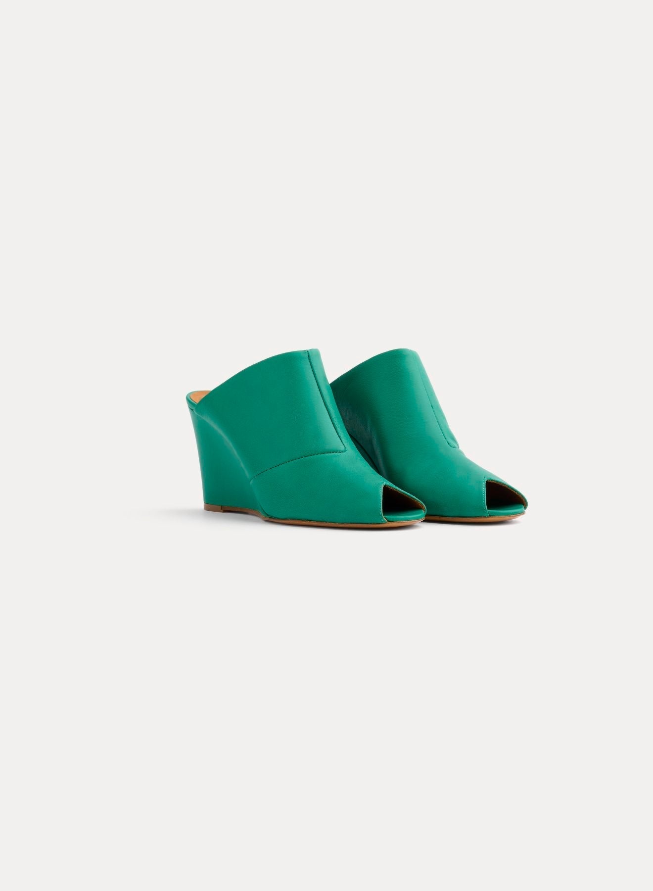 Mules avec semelle compensée 85 en cuir - Smeraldo