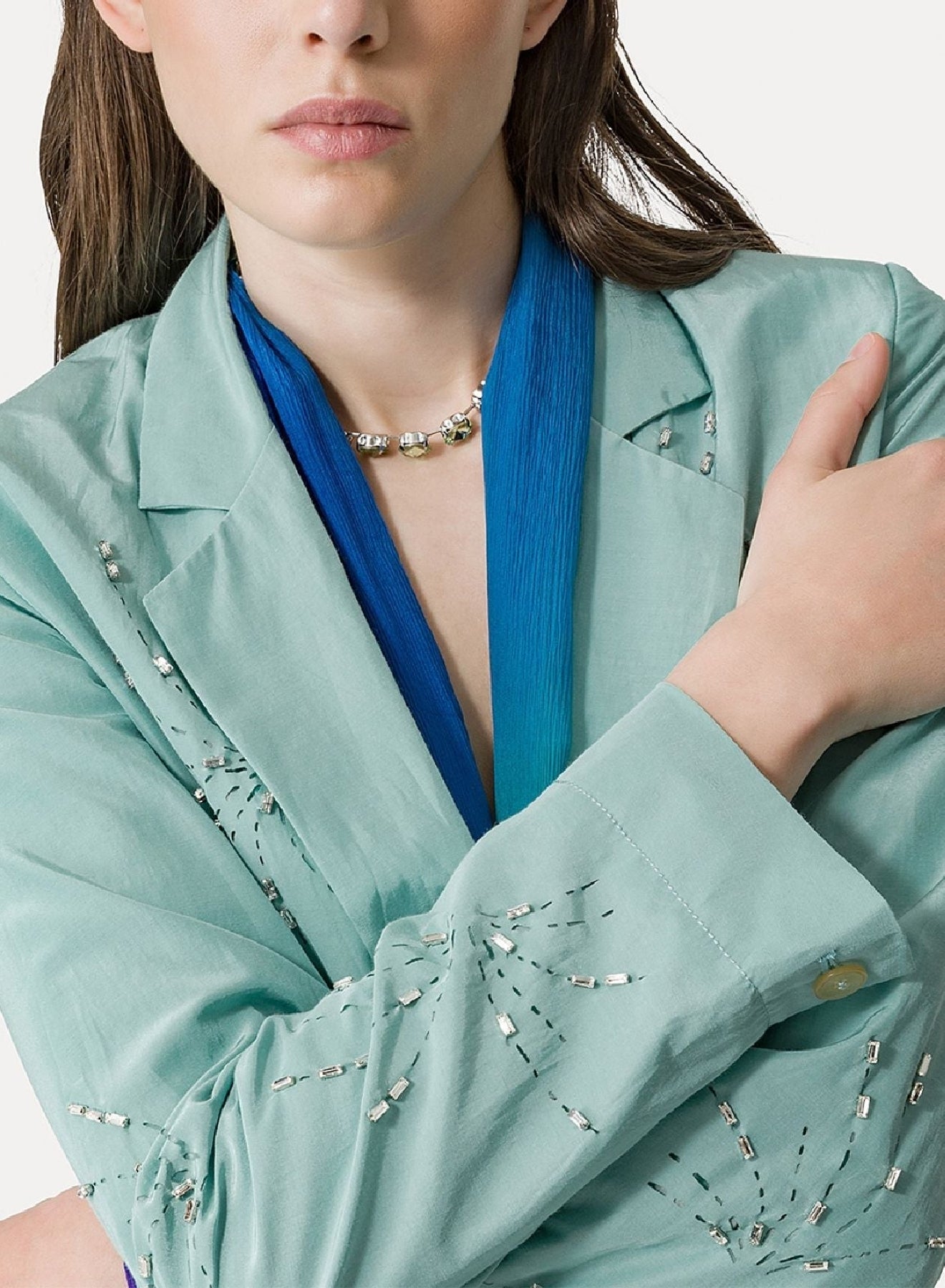 Veste boxy brodée - Aquatic