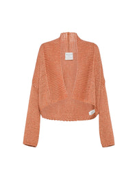 Silk and wool blend shawl collar cardigan - Sunset
