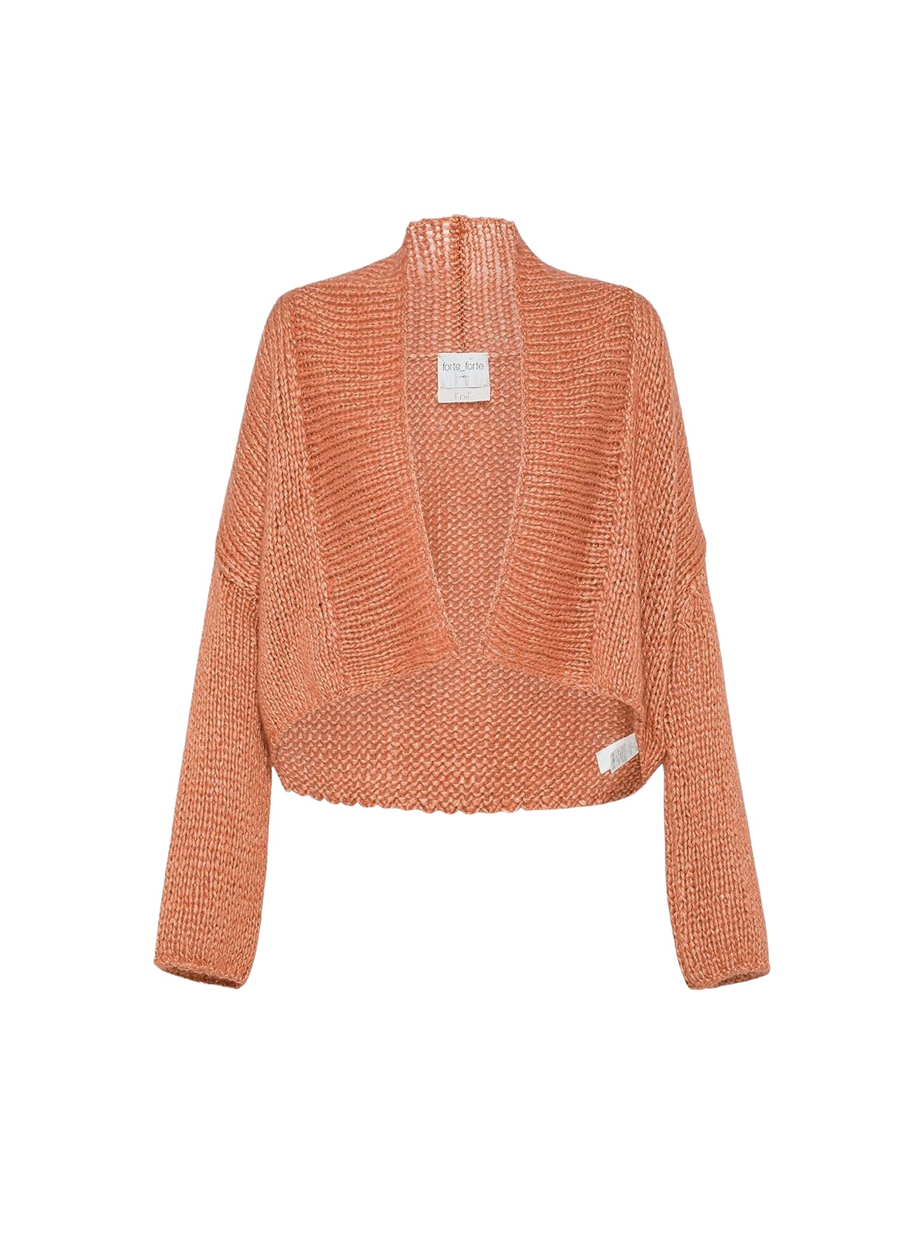 Silk and wool blend shawl collar cardigan - Sunset