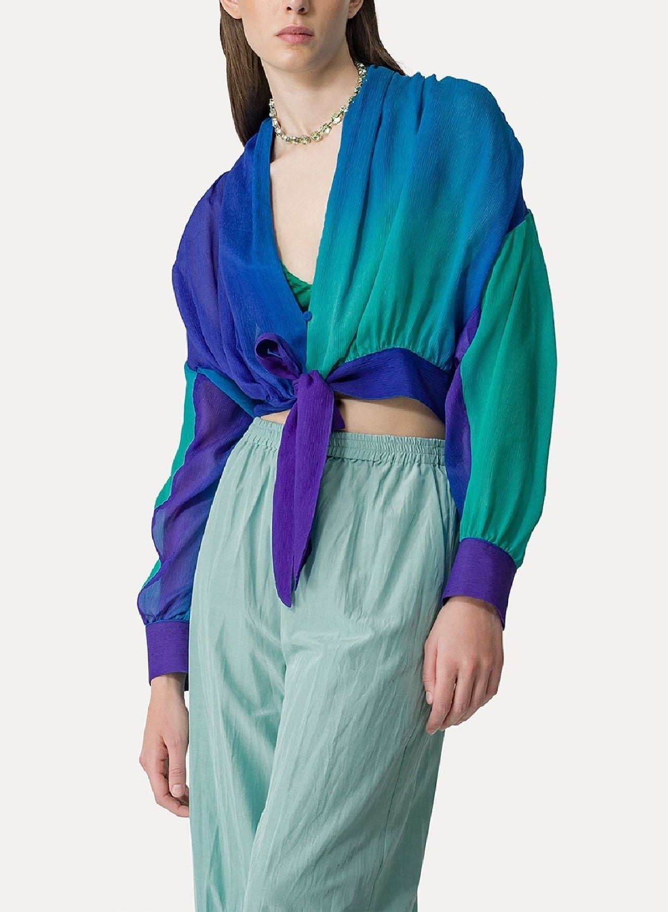 Shirt with silk gradient scarf - Cocktail