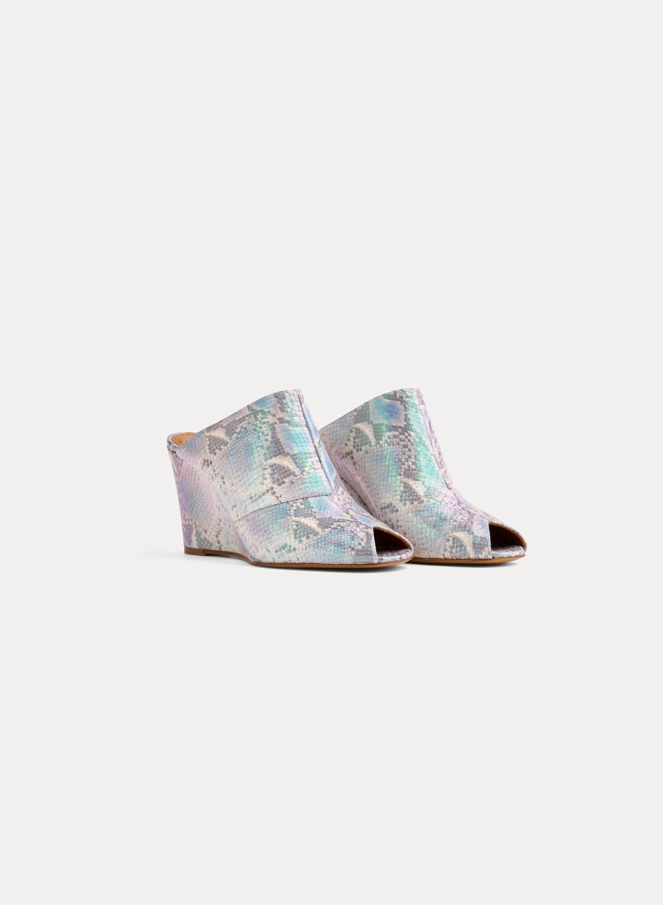 Mules avec semelle compensée 85 en cuir - Sky Dust