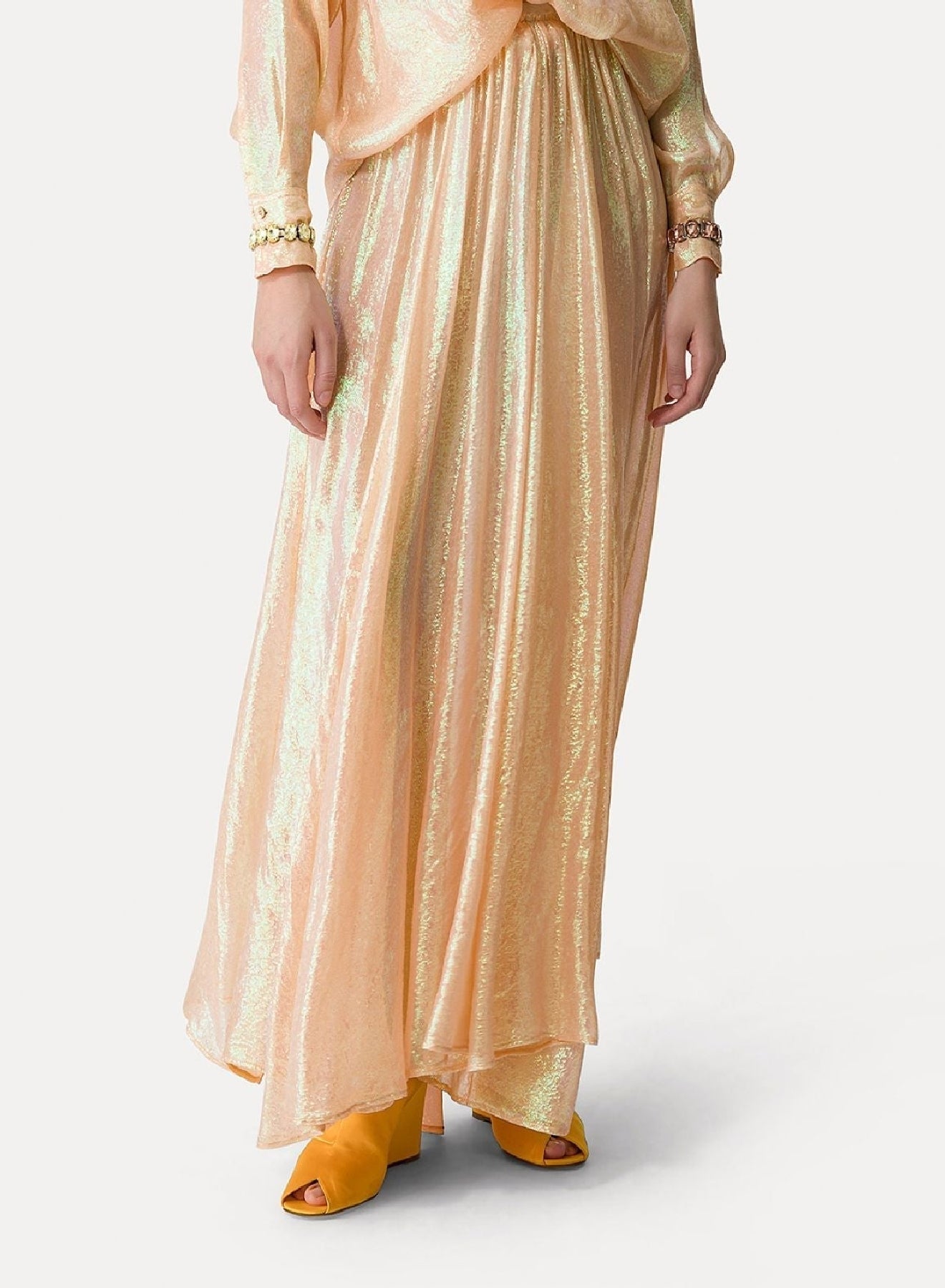 Long silk skirt - Cream
