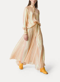 Long silk skirt - Cream