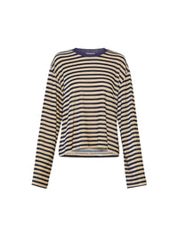 Striped long-sleeved T-shirt - Night