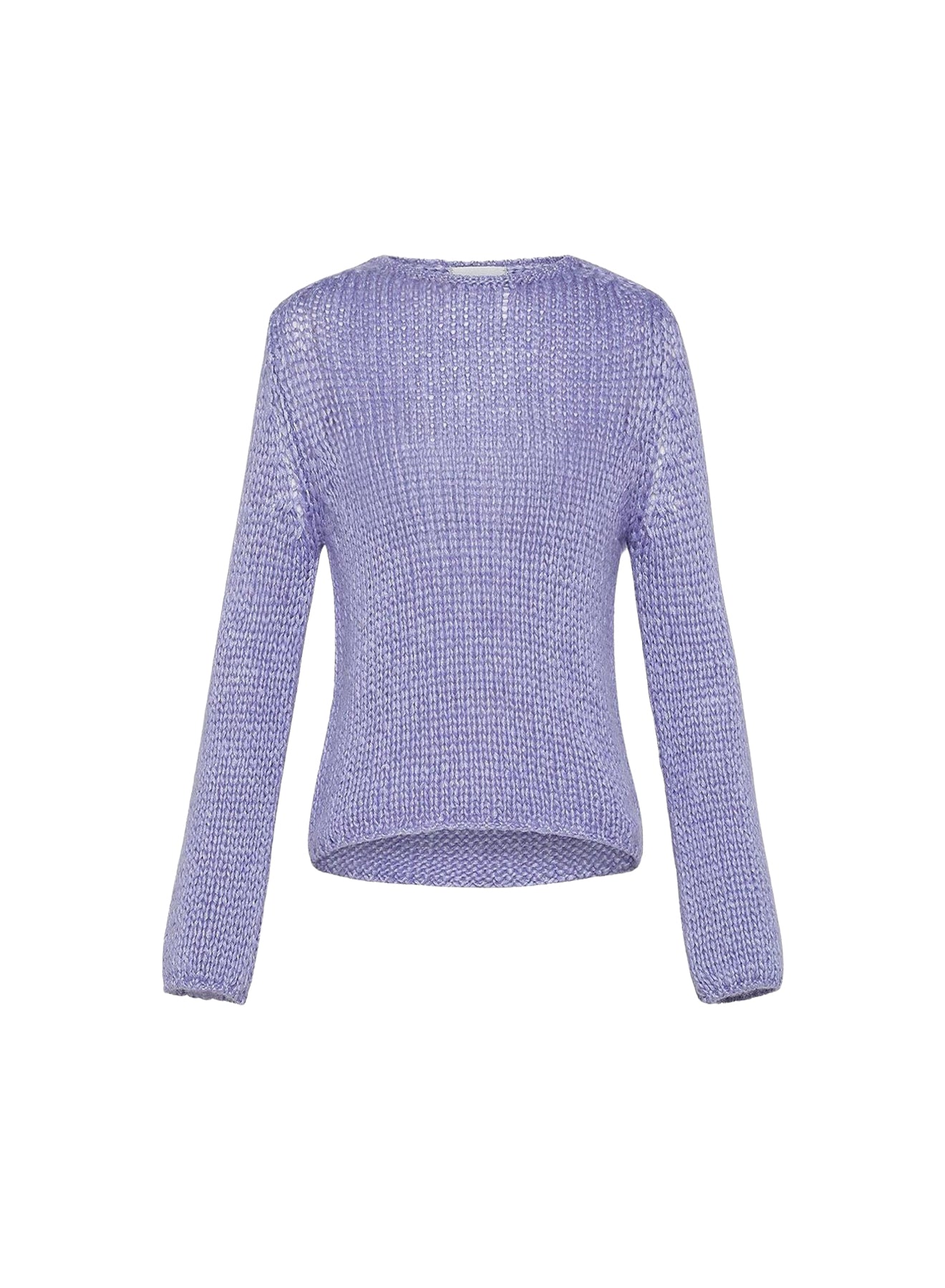 Silk and wool blend round-neck jumper - Lavender
