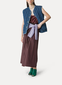 Silk and wool blend round-neck jumper - Lavender