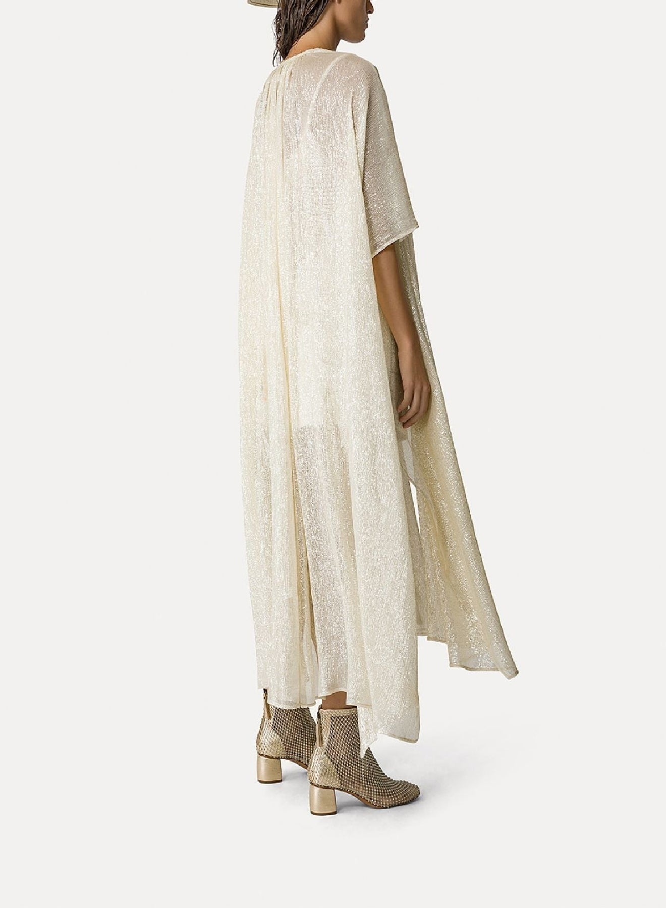Chic silk and pearl cape - Silver