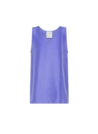 Chemise col V en soie Habotai - Lilac