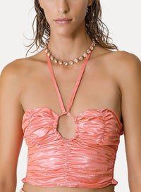 Bustier with ribbon tie at neck - Baiser
