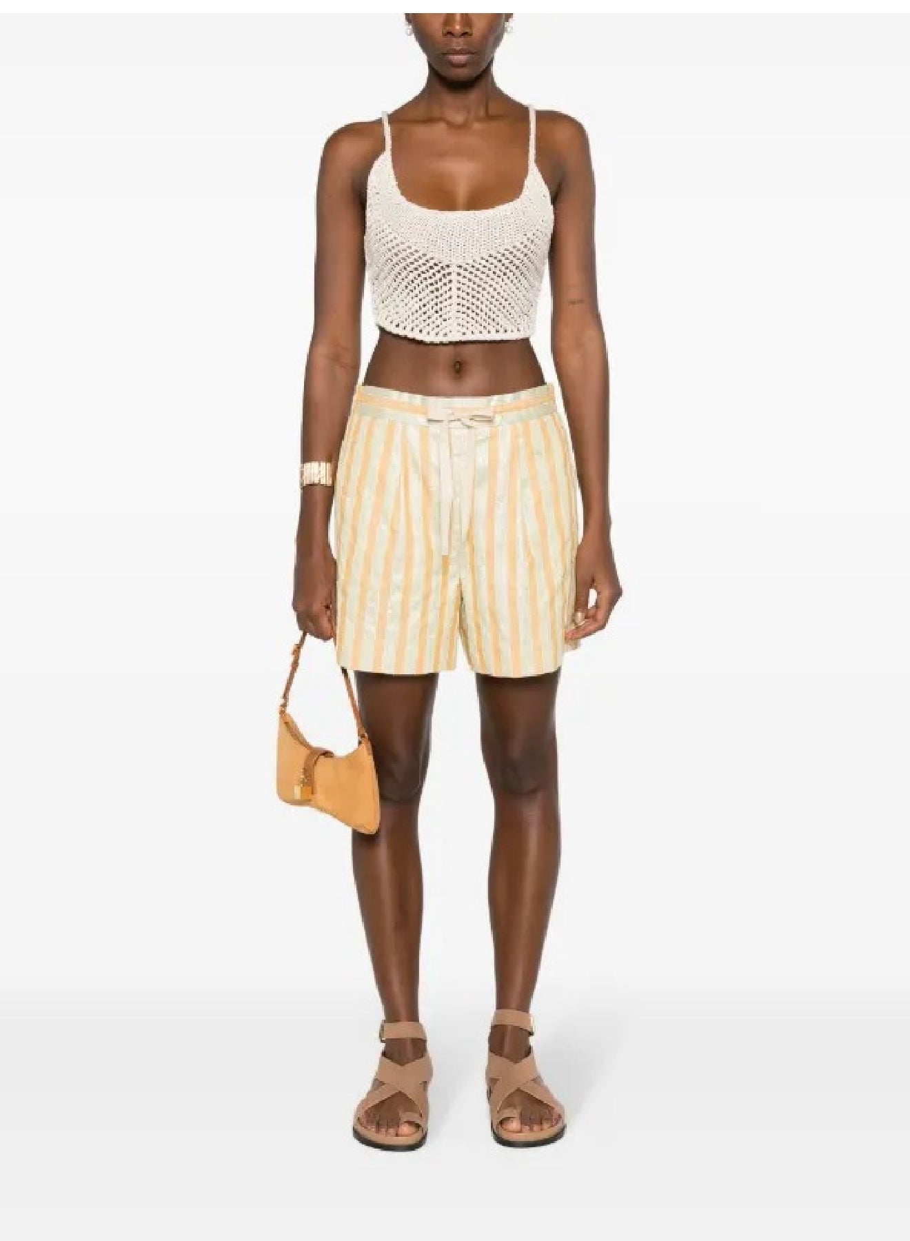 Linen blend shorts - Honey
