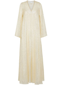 Robe avec transparences brillantes en soie - Silver