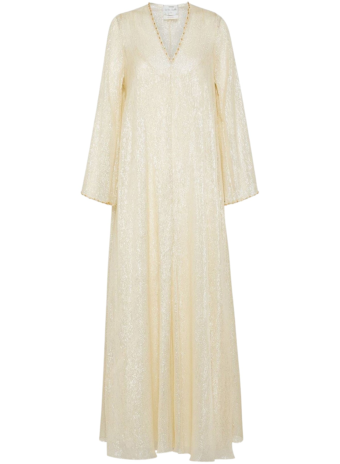 Robe avec transparences brillantes en soie - Silver