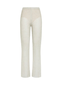 Openwork linen trousers - Silver