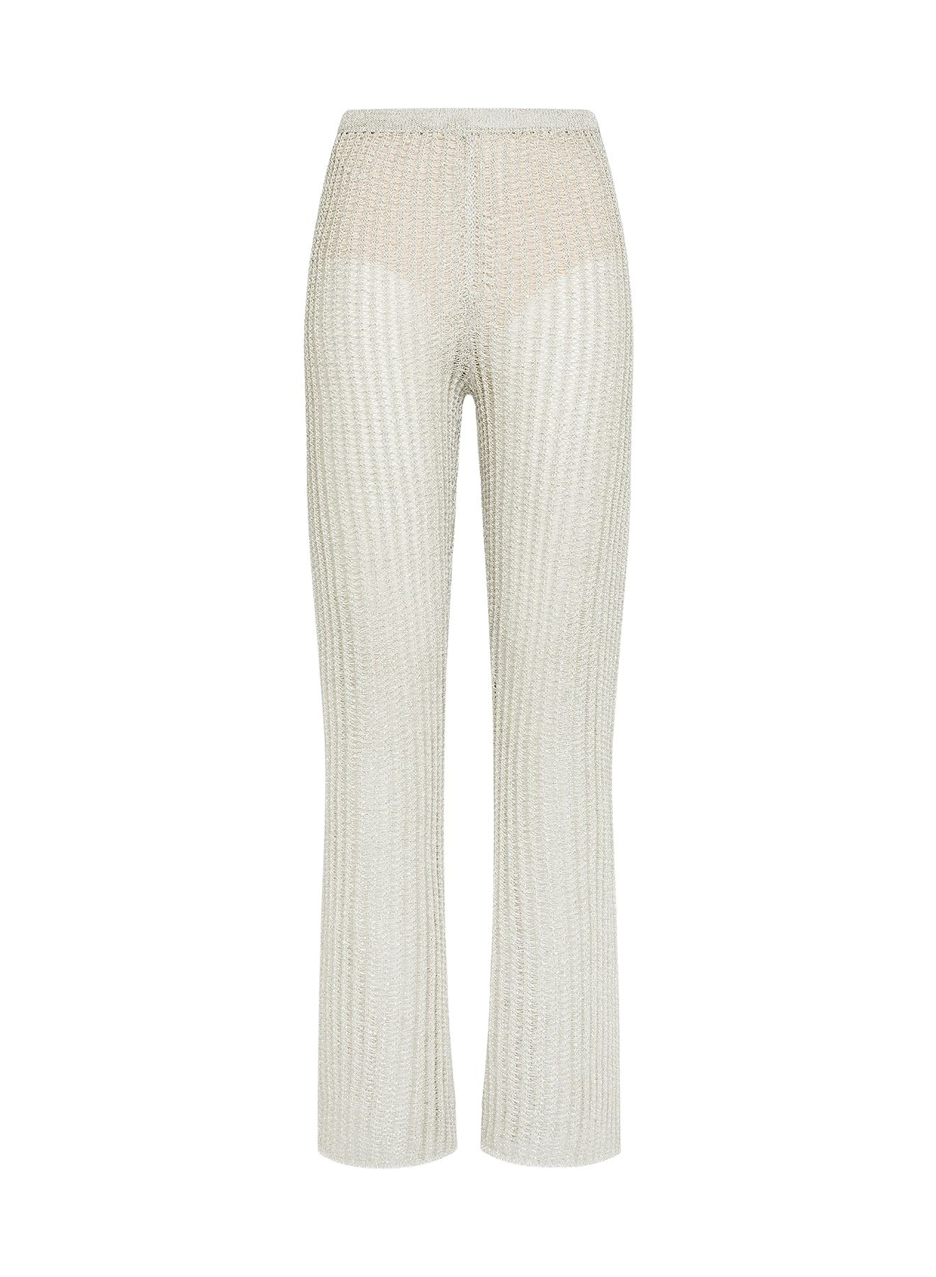 Openwork linen trousers - Silver