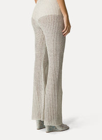 Openwork linen trousers - Silver