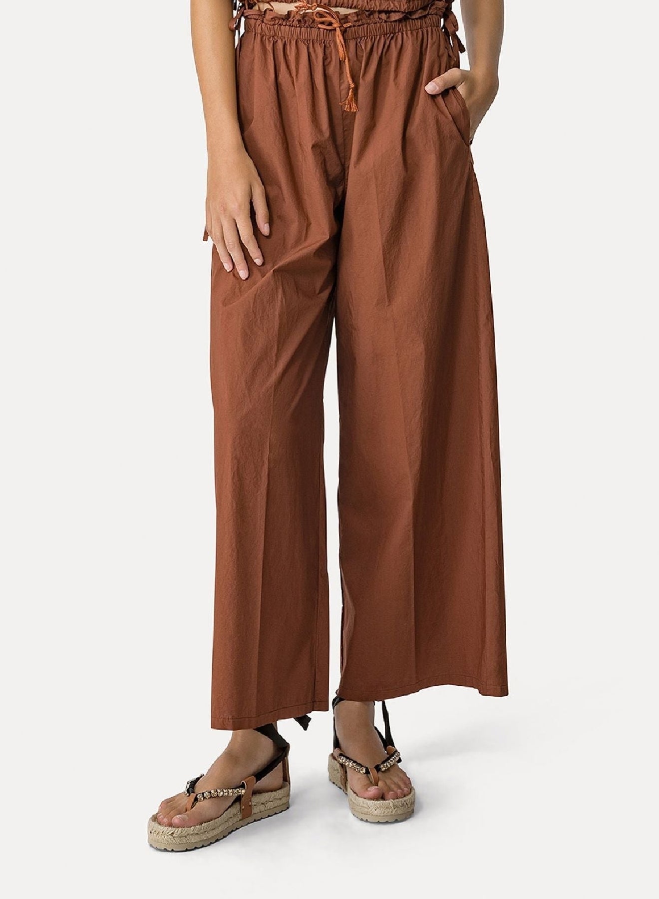 Elasticated trousers - Cioccolato