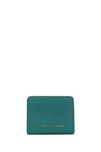 Portefeuille Compact à zip en cuir - Harbor Blue
