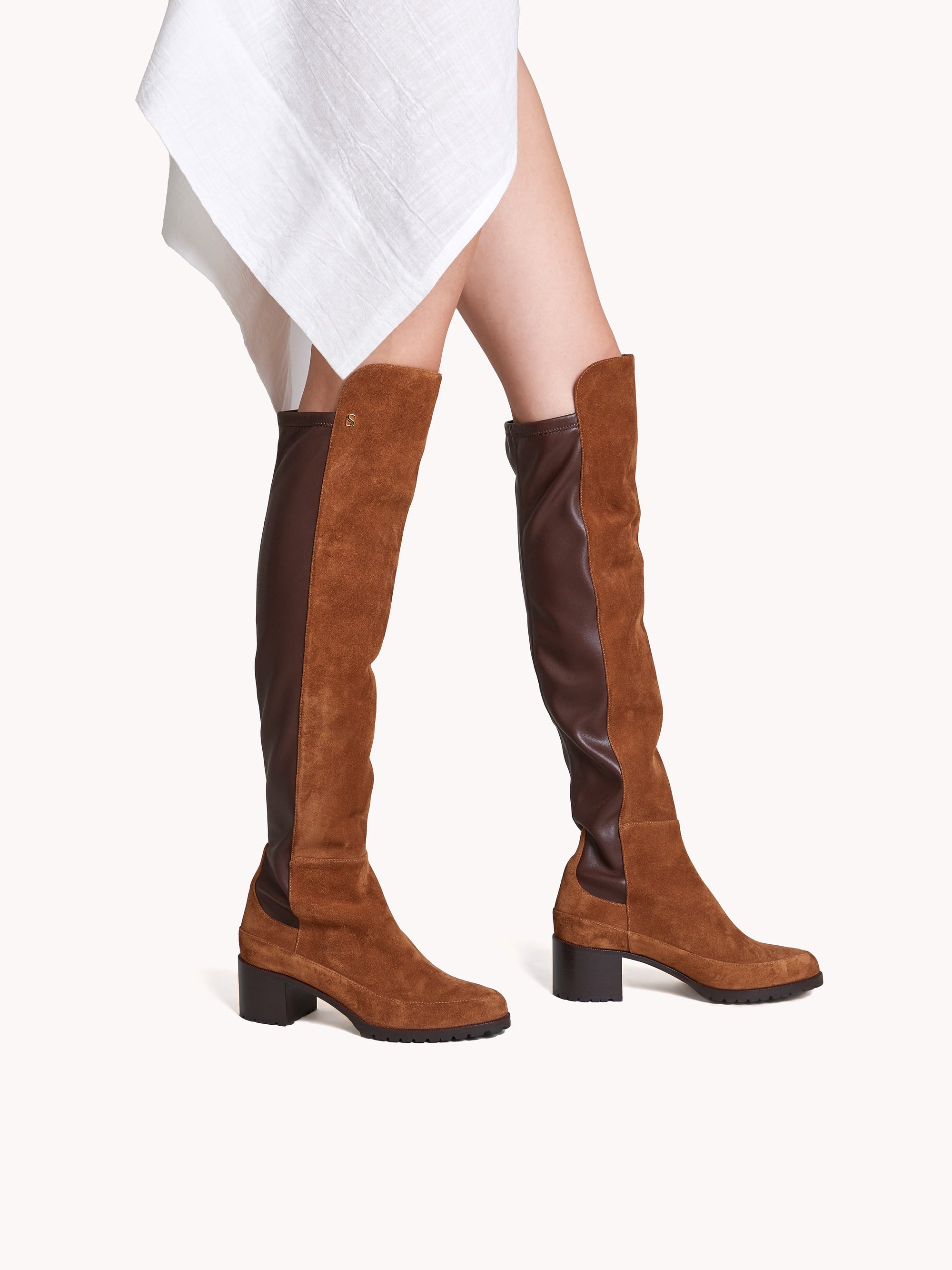 4qty DÉJÀ VU 350€ / Cuissardes Emily 50 en cuir suédé - Brown