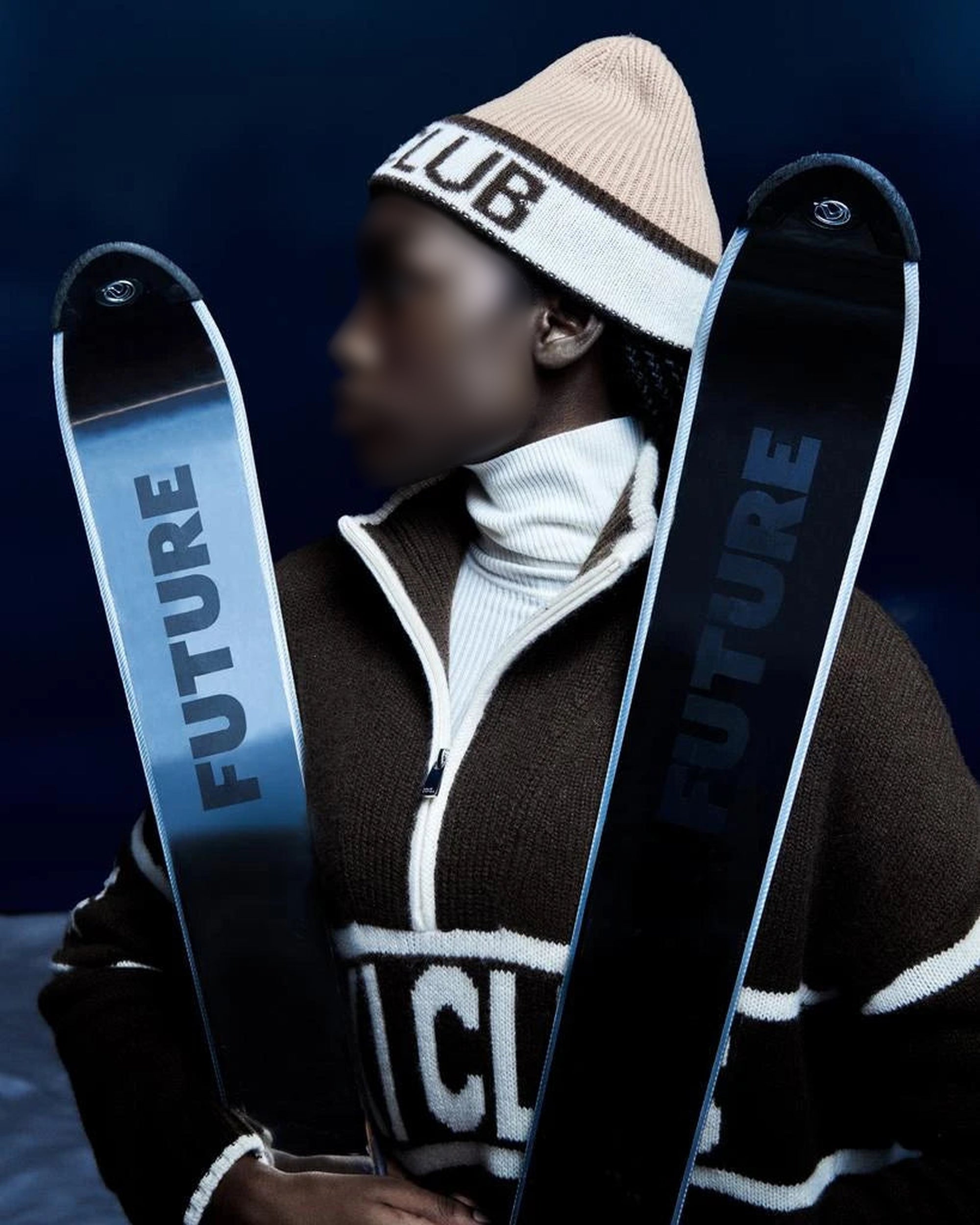 Bonnet à revers Ski Club en cachemire - Camel