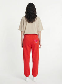 Pantalon de jogging droit Coeur - Rouge Vif