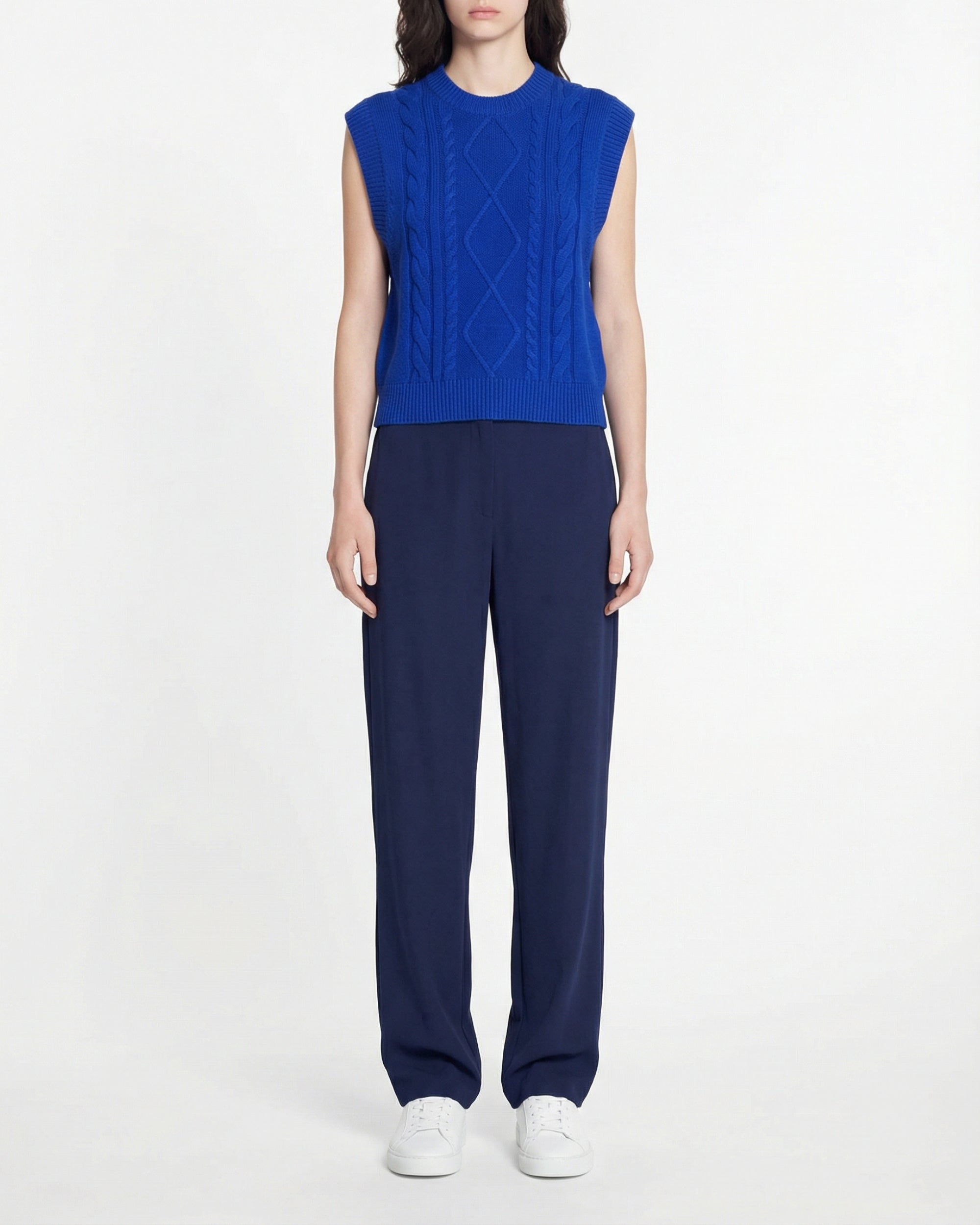 Pull sans manches en cachemire - Pop Blue