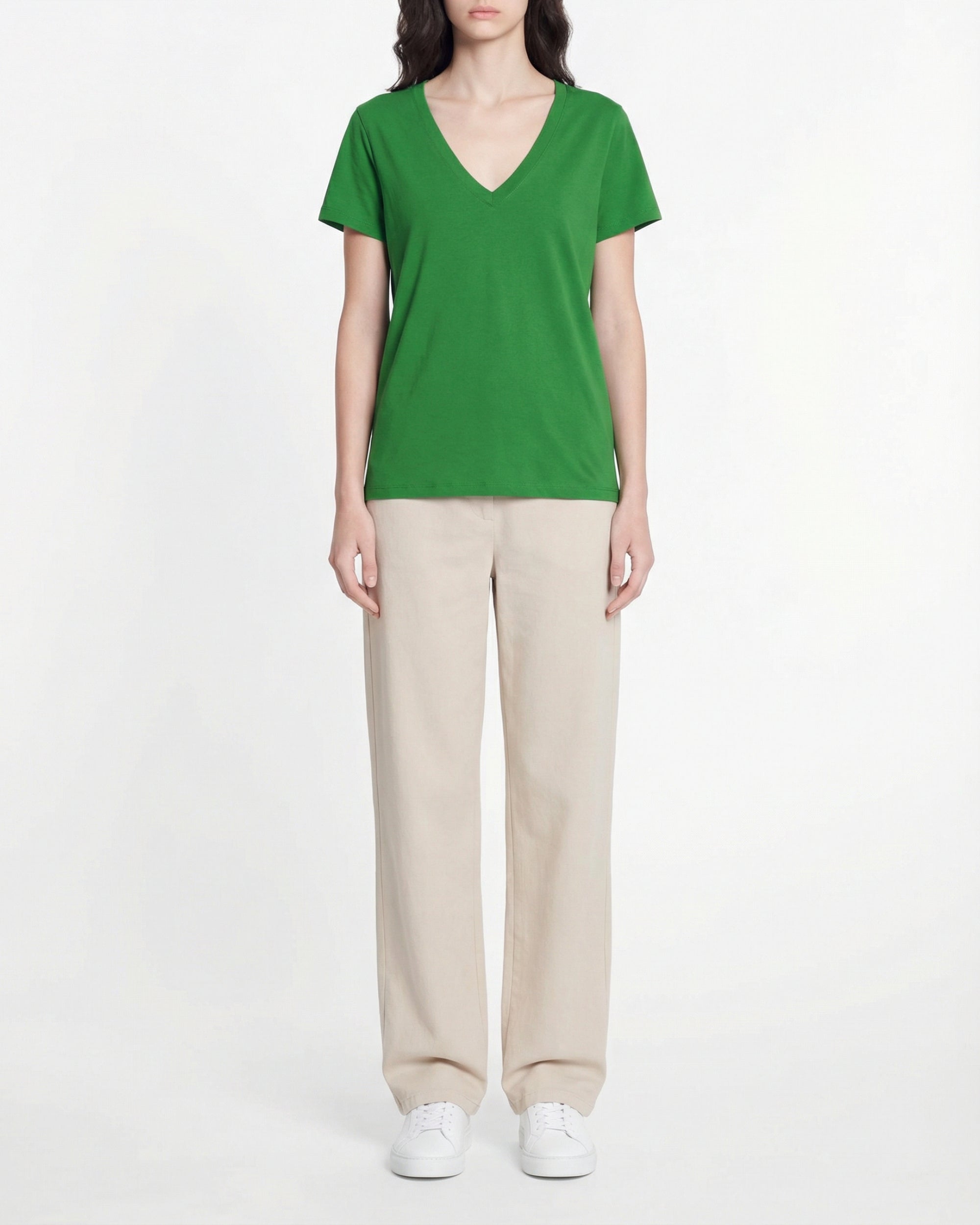 T-shirt à col V - Summer Green