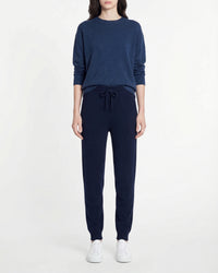 Pantalon de jogging droit en cachemire - Navy