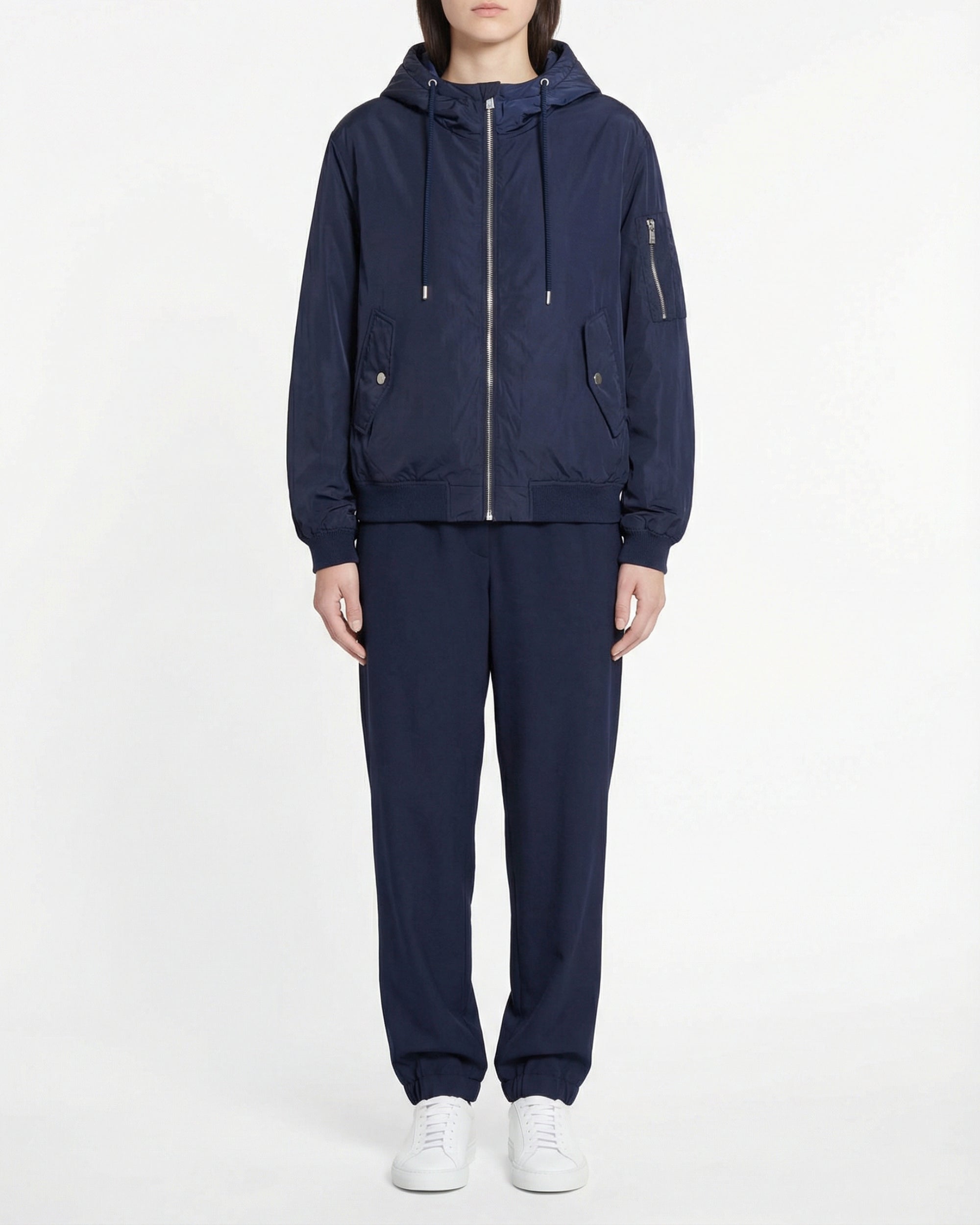 Veste bomber à capuche - Navy