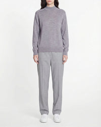 Pull col montant en laine - Gris Chiné Foncé