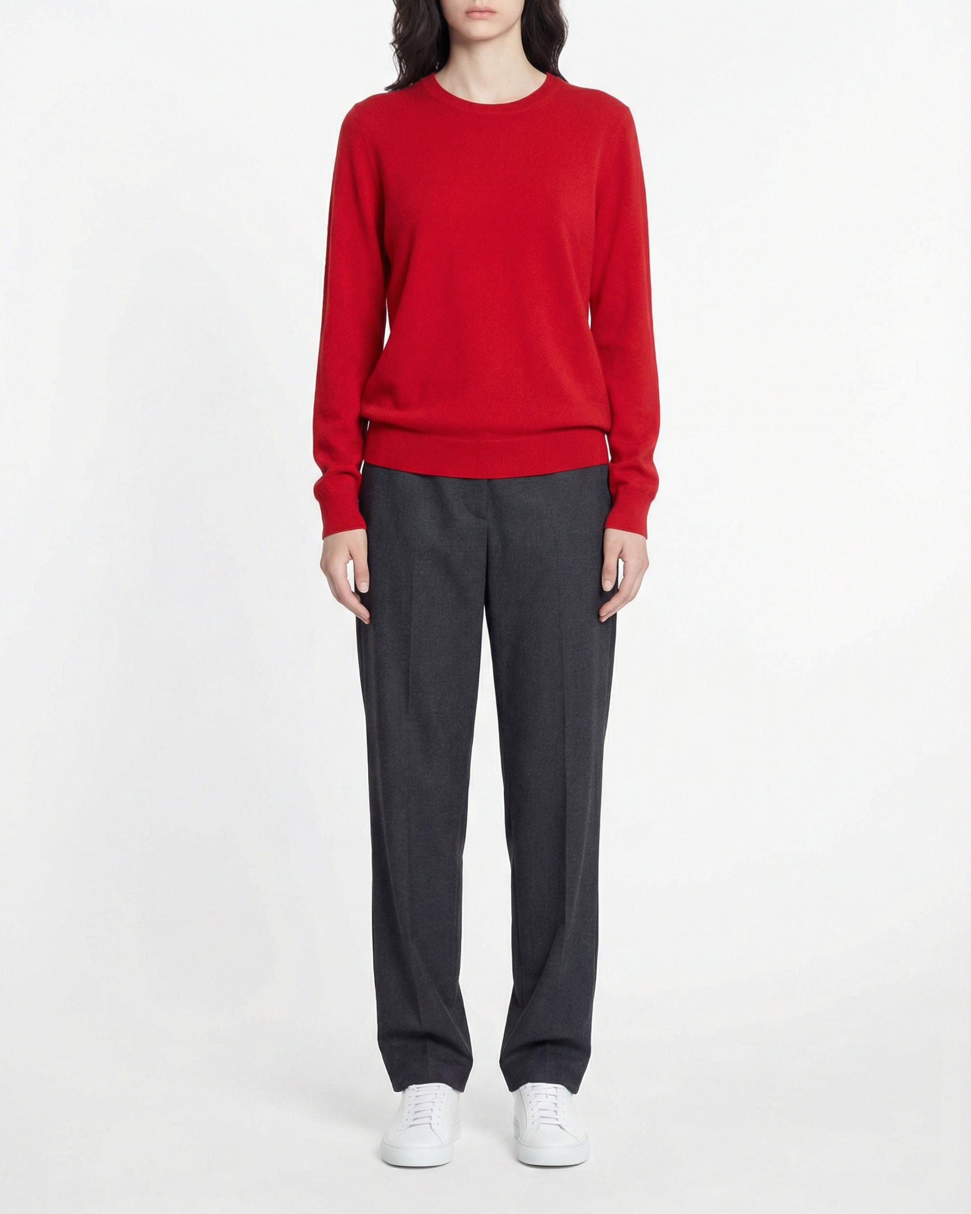 Cashmere round-neck jumper - Dark Red