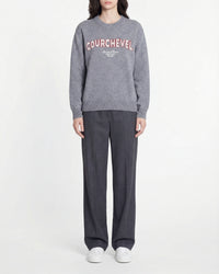 Pull à col rond Courchevel en cachemire - Gris Chiné Foncé