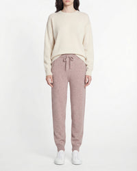 Pantalon de jogging droit en cachemire - Taupe Chiné