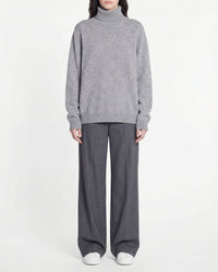 Pull col roulé en cachemire - Gris Chiné Foncé