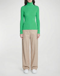 Wool turtleneck jumper - Utopic Green