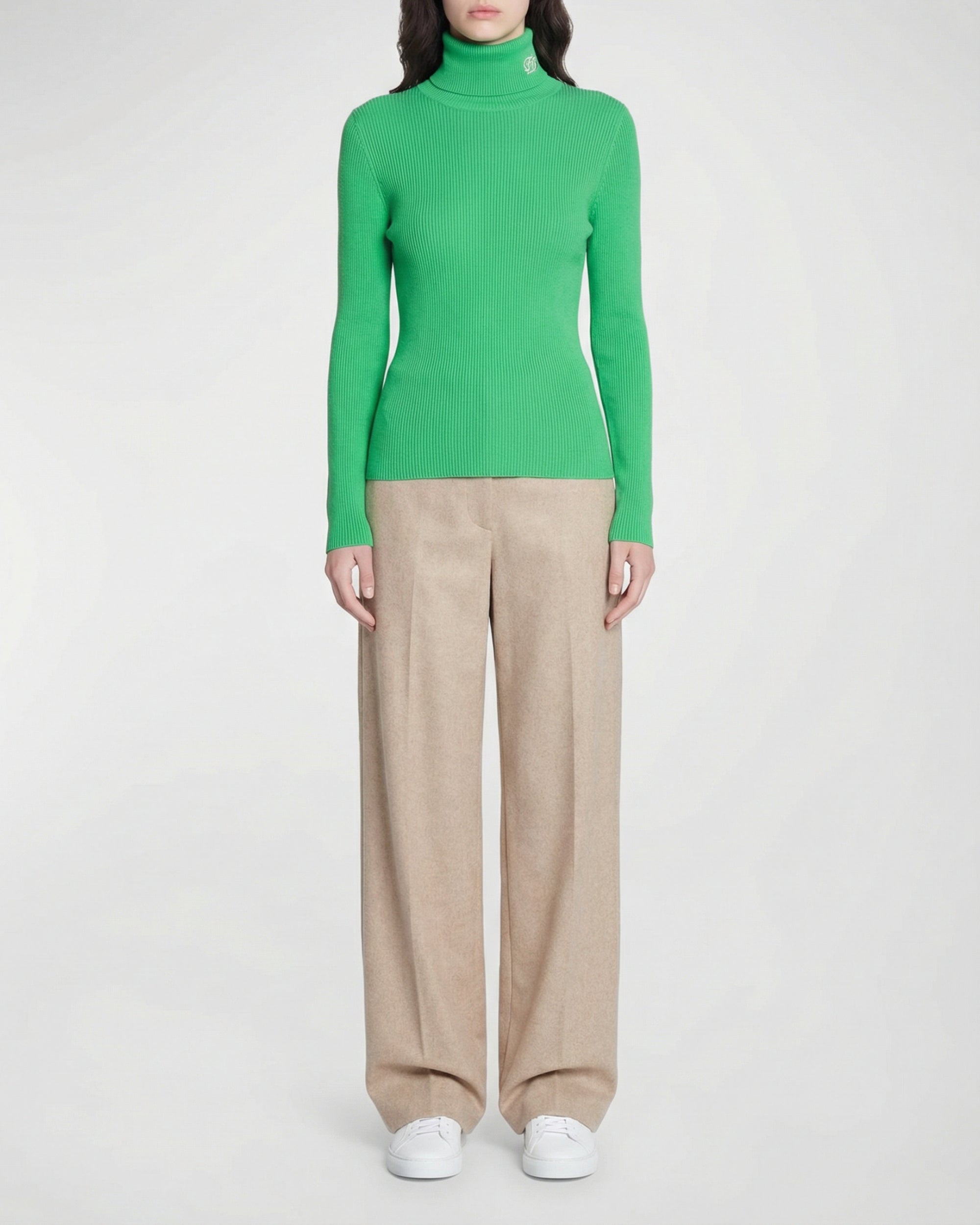 Wool turtleneck jumper - Utopic Green