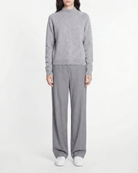 Pull col montant léger en cachemire - Gris Chiné Foncé