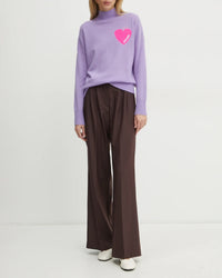 Pull à col montant Coeur en cachemire - Magic Lilac