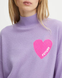 Pull à col montant Coeur en cachemire - Magic Lilac