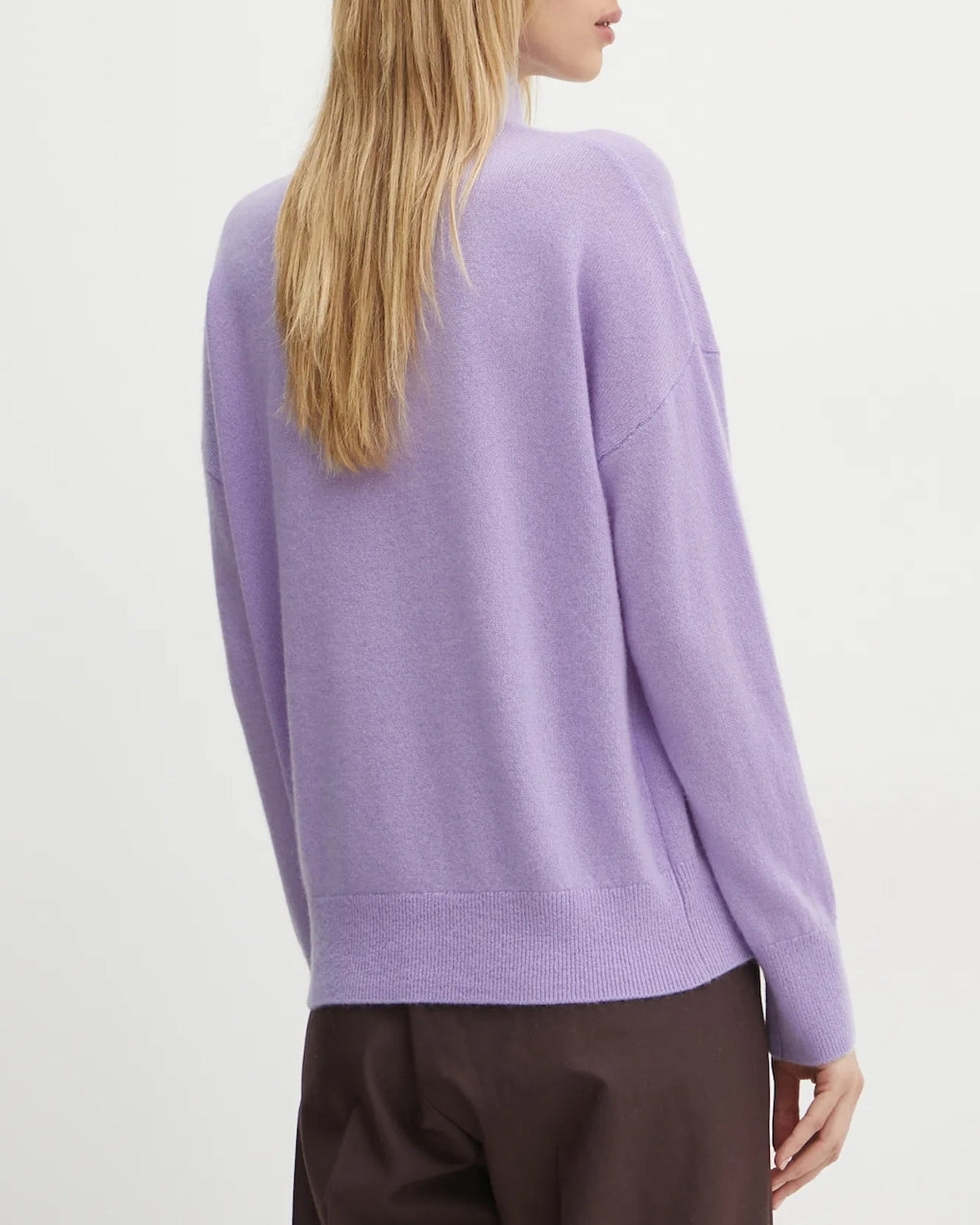 Pull à col montant Coeur en cachemire - Magic Lilac