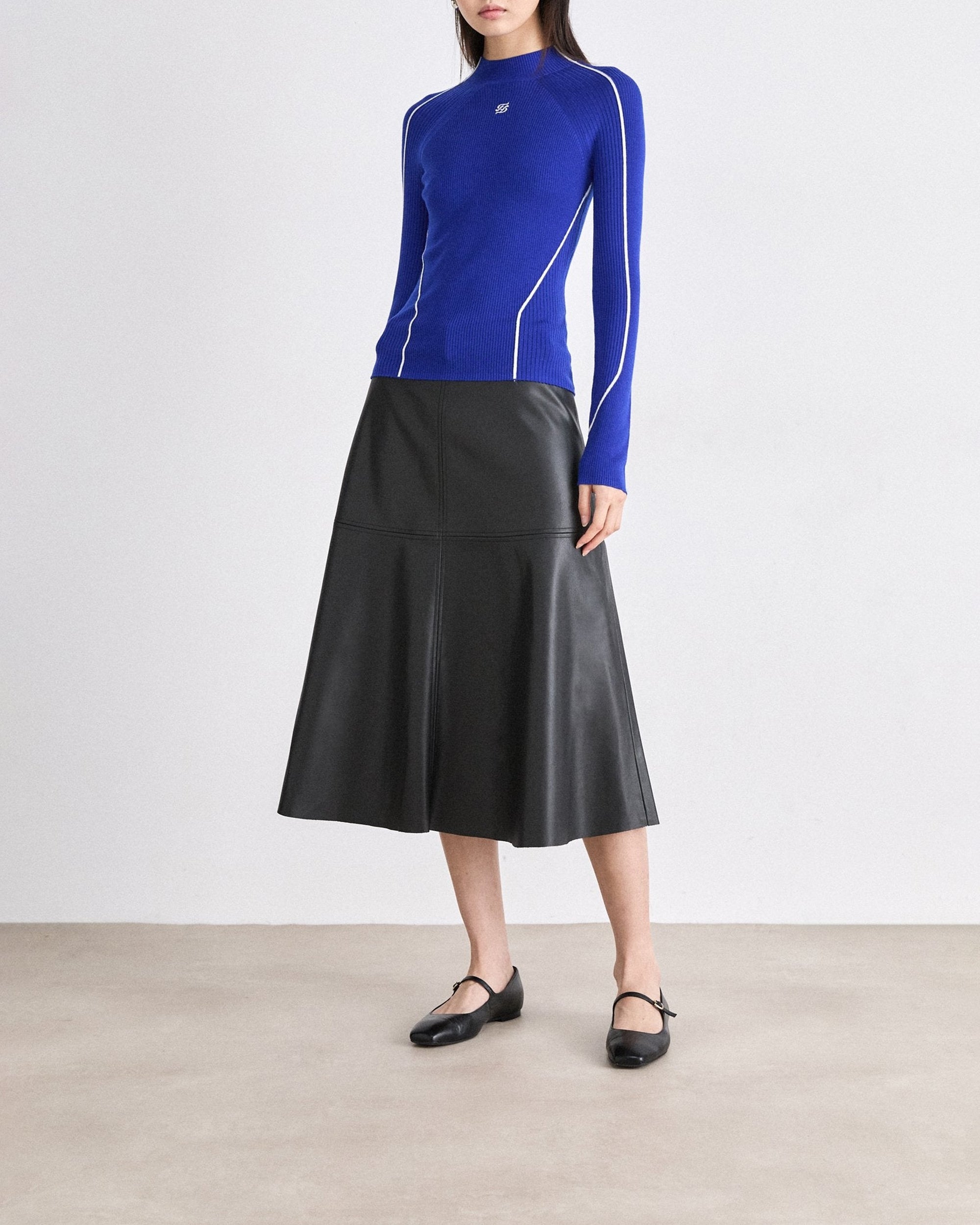 Pull à col montant en laine - Pop Blue