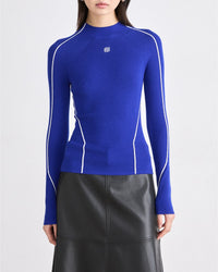 Pull à col montant en laine - Pop Blue