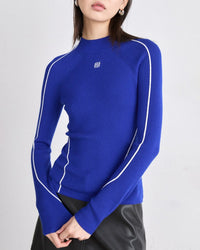 Pull à col montant en laine - Pop Blue